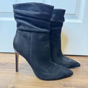 Elegant Black Suede Women's Boots